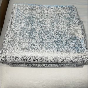(2) silver metallic drapery panels